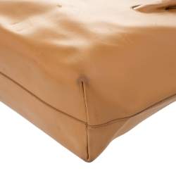 Pre Owned Furla Tan Leather Top Zip Tote