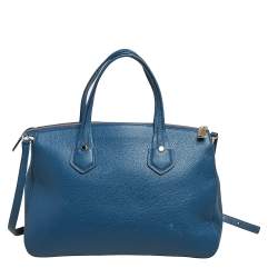 Pre Owned Furla Blue Leather Large Giada Satchel