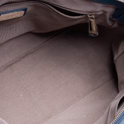 Pre Owned Furla Blue Leather Large Giada Satchel