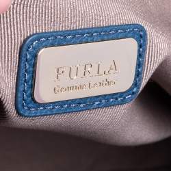 Pre Owned Furla Blue Leather Large Giada Satchel