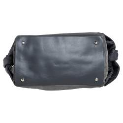 Pre Owned Furla Grey Suede and Leather Side Bow Satchel