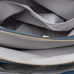 Pre Owned Furla Blue Leather Tessa Tote