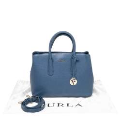 Pre Owned Furla Blue Leather Tessa Tote
