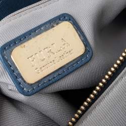 Pre Owned Furla Blue Leather Tessa Tote