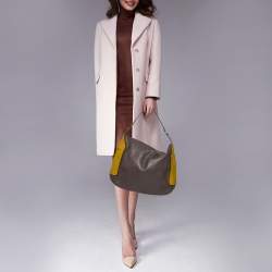 Furla Two Tone Brown Leather Top Zip Hobo