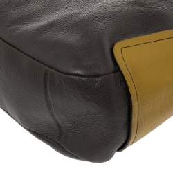 Furla Two Tone Brown Leather Top Zip Hobo