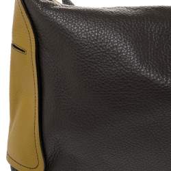 Furla Two Tone Brown Leather Top Zip Hobo