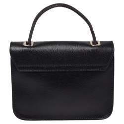Pre Owned Furla Black Leather Mini Metropolis Top Handle Bag
