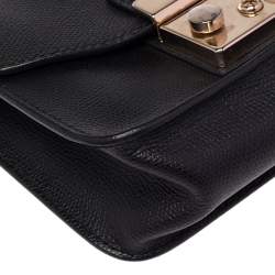 Pre Owned Furla Black Leather Mini Metropolis Top Handle Bag