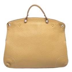 Pre Owned Furla Yellow Leather Piper Top Handle Bag