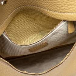 Pre Owned Furla Yellow Leather Piper Top Handle Bag