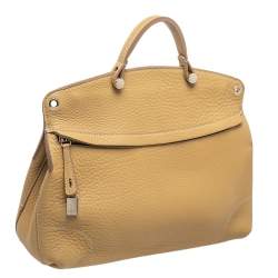 Pre Owned Furla Yellow Leather Piper Top Handle Bag