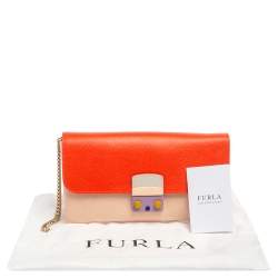 Pre Owned Furla Multicolor Leather Metropolis Chain Clutch