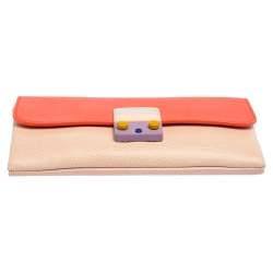 Pre Owned Furla Multicolor Leather Metropolis Chain Clutch