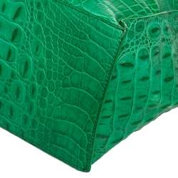 Pre Owned حقيبة يد توتس فورلا ديفايد أيت جلد نقشة التمساح أخضر