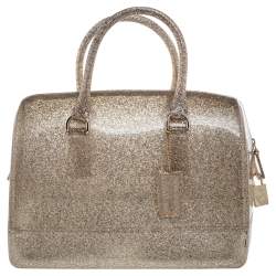 Pre Owned حقيبة ساتشل  فورلا كاندي مطاط غليتر ذهبي