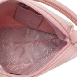 Pre Owned Furla Beige/Pink Logo Canvas And Leather Hobo