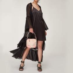 Pre Owned Furla Beige/Pink Logo Canvas And Leather Hobo