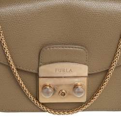 مملوكة مسبقًا حقيبة كروس فورلا ميني متروبوليس جلد أخضر كاكي بسلسلة