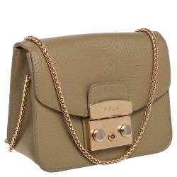 مملوكة مسبقًا حقيبة كروس فورلا ميني متروبوليس جلد أخضر كاكي بسلسلة