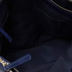 Pre Owned حقيبة يد توتس فورلا لوتس كاريأول جلد أزرق كحلي كبيرة