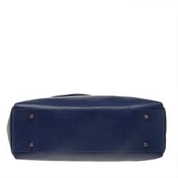 Pre Owned حقيبة يد توتس فورلا لوتس كاريأول جلد أزرق كحلي كبيرة