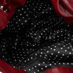 Pre Owned Furla Red Leather Drawstring Tote