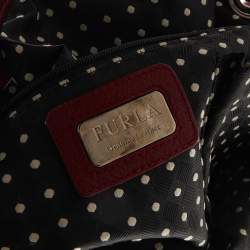 Pre Owned Furla Red Leather Drawstring Tote