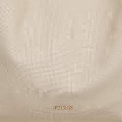 Furla Beige/Light Grey Perforated Leather Hobo