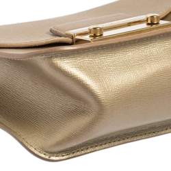 Furla Gold Leather Mini Metropolis Chain Crossbody Bag