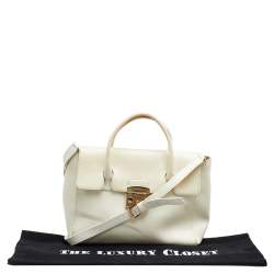 Pre Owned Furla Cream Leather Metropolis Tote