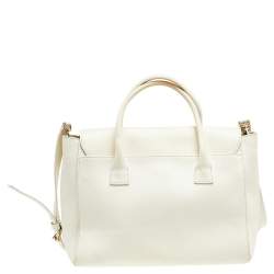 Pre Owned Furla Cream Leather Metropolis Tote
