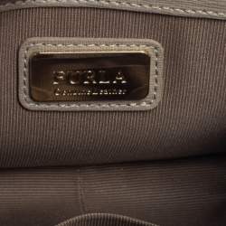 Pre Owned Furla Grey Leather Julia Studded Crossbody Bag