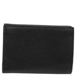 Pre Owned Furla Black Leather Tri Fold Wallet