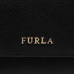 Pre Owned Furla Black Leather Tri Fold Wallet