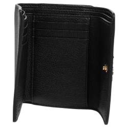 Pre Owned Furla Black Leather Tri Fold Wallet