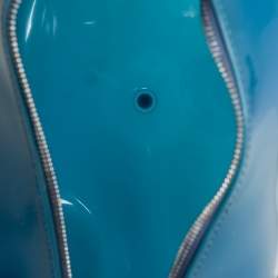 Pre Owned Furla Blue Rubber Medium Candy Satchel