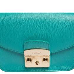 Pre Owned حقيبة كروس فورلا ميتروبوليس جلد تركواز