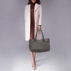 Pre Owned حقيبة يد توتس فورلا جلد نقشة التمساح رصاصية مفتوحة 