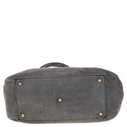 Pre Owned حقيبة يد توتس فورلا جلد نقشة التمساح رصاصية مفتوحة 