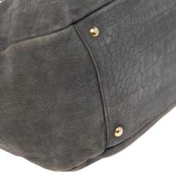 Pre Owned حقيبة يد توتس فورلا جلد نقشة التمساح رصاصية مفتوحة 