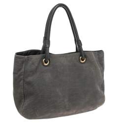 Pre Owned حقيبة يد توتس فورلا جلد نقشة التمساح رصاصية مفتوحة 