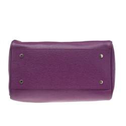 Pre Owned Furla Purple Saffiano Leather Boston Bag