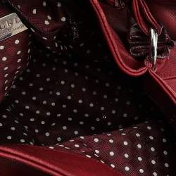 Pre Owned Furla Red Leather Clay Pack Knotted Handle Hobo