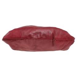 Pre Owned Furla Red Leather Clay Pack Knotted Handle Hobo