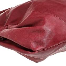 Pre Owned Furla Red Leather Clay Pack Knotted Handle Hobo