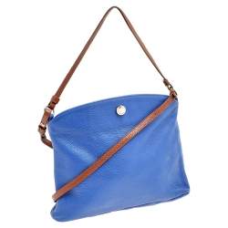 Pre Owned Furla Blue Leather Crossbody Bag