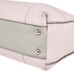 Pre Owned Furla Pink/White Leather Piper Cartella Top Handle Bag