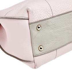 Pre Owned Furla Pink/White Leather Piper Cartella Top Handle Bag