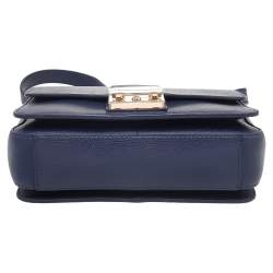 Pre Owned Furla Blue Leather Metropolis Shoulder Bag